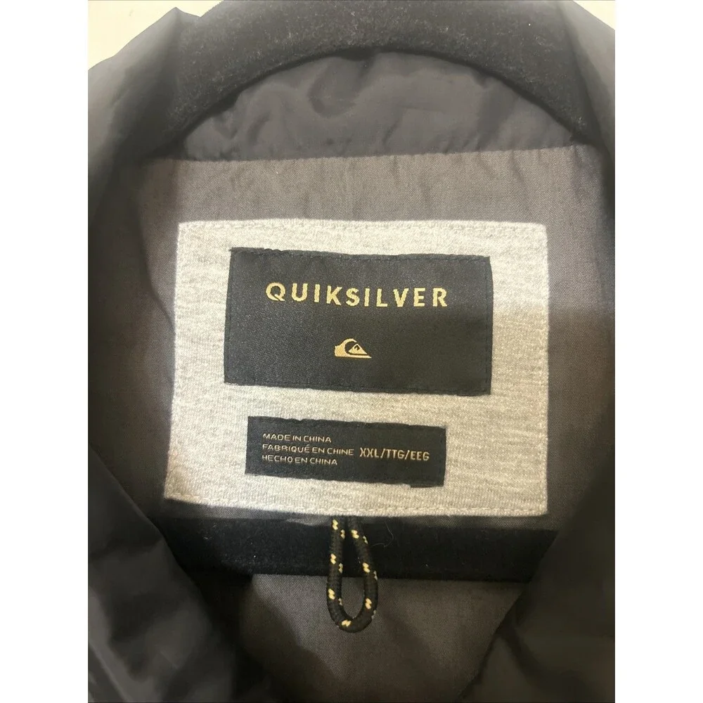 Quiksilver Jacket Men XXL Black Windbreaker Snap Front Softshell Lightweight